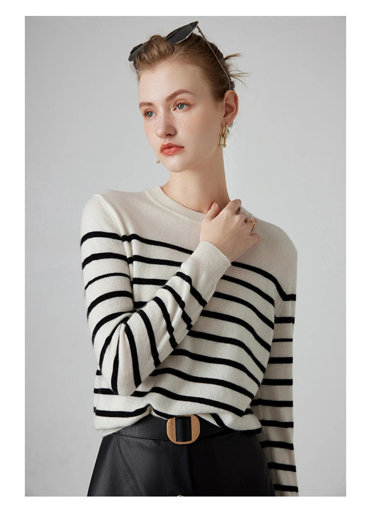 Striped Wool Pullover Sweater