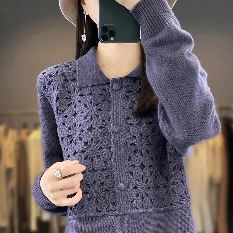 Polo Neck Cashmere Long Dress