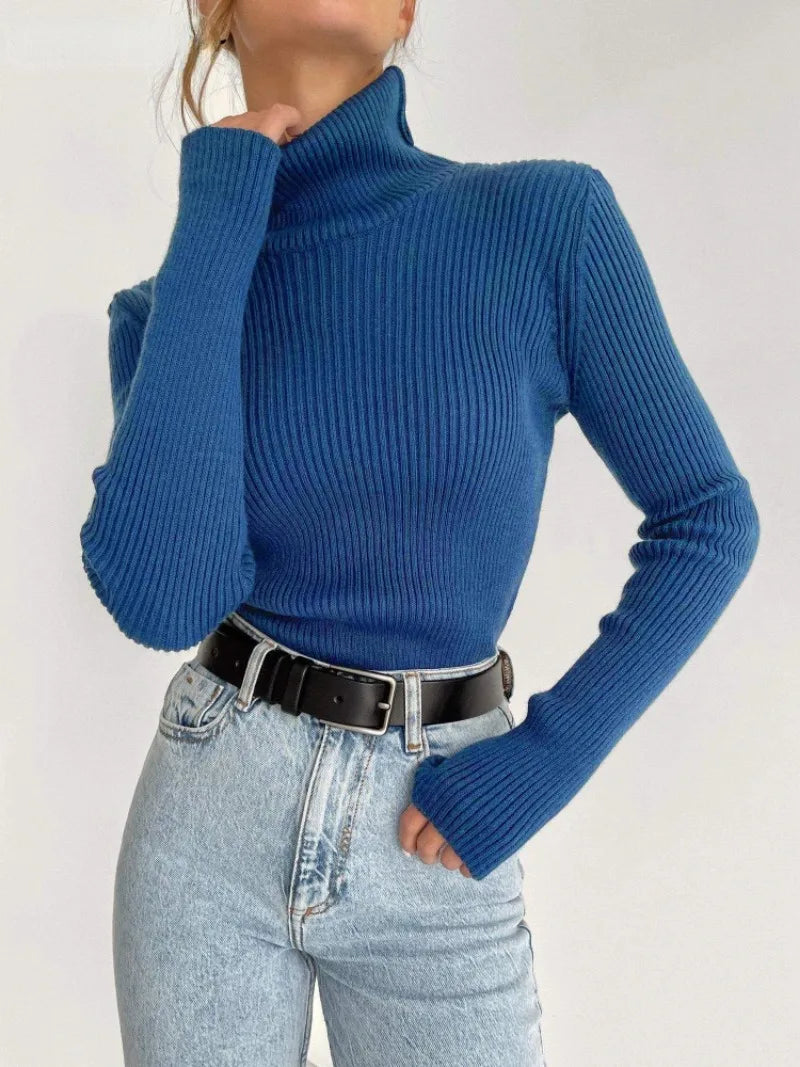Knitted Basic Turtleneck Sweaters