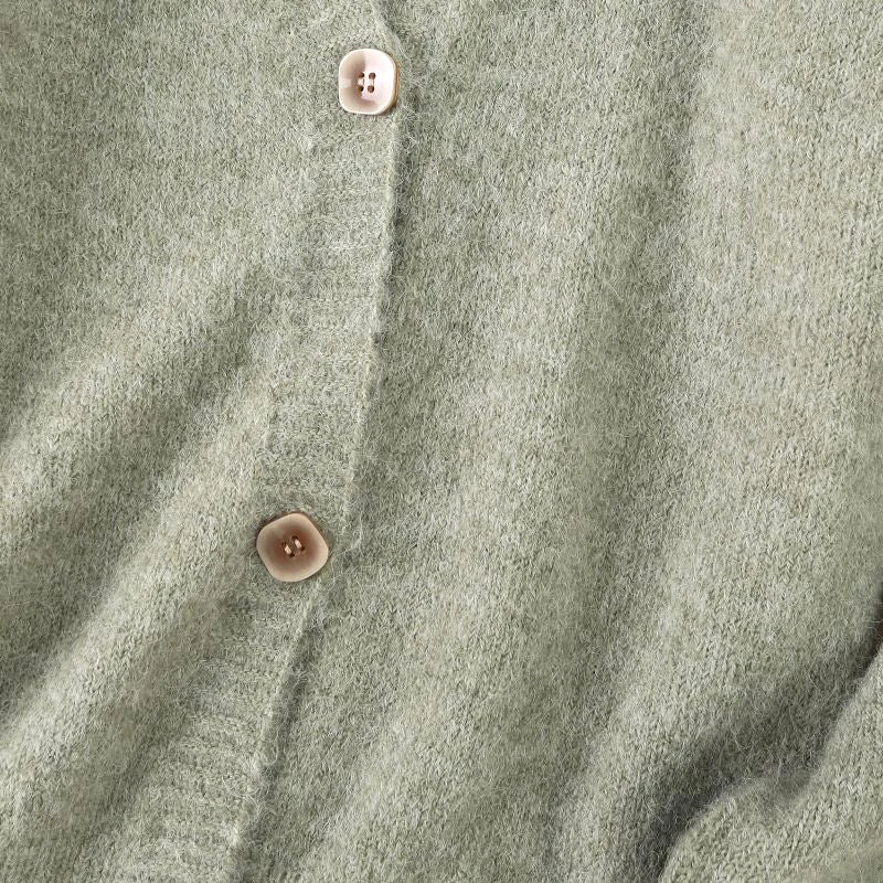 Wool Blend Soft Knitted Short Cardigan