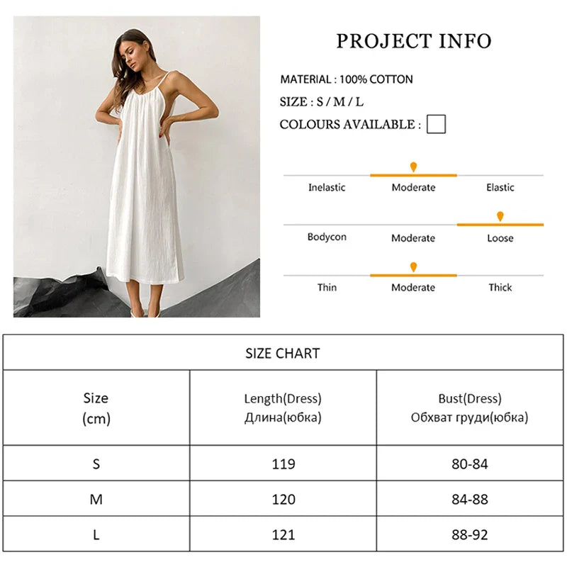 Spaghetti Strap Cotton Split Lounge Dress