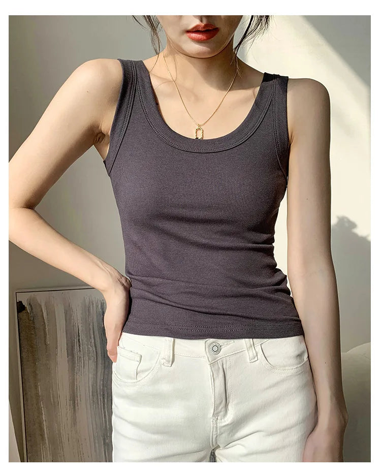 Ribbed Knitted Casual Vest
