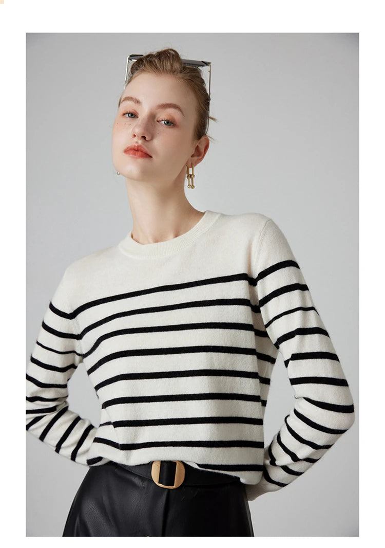Striped Wool Pullover Sweater
