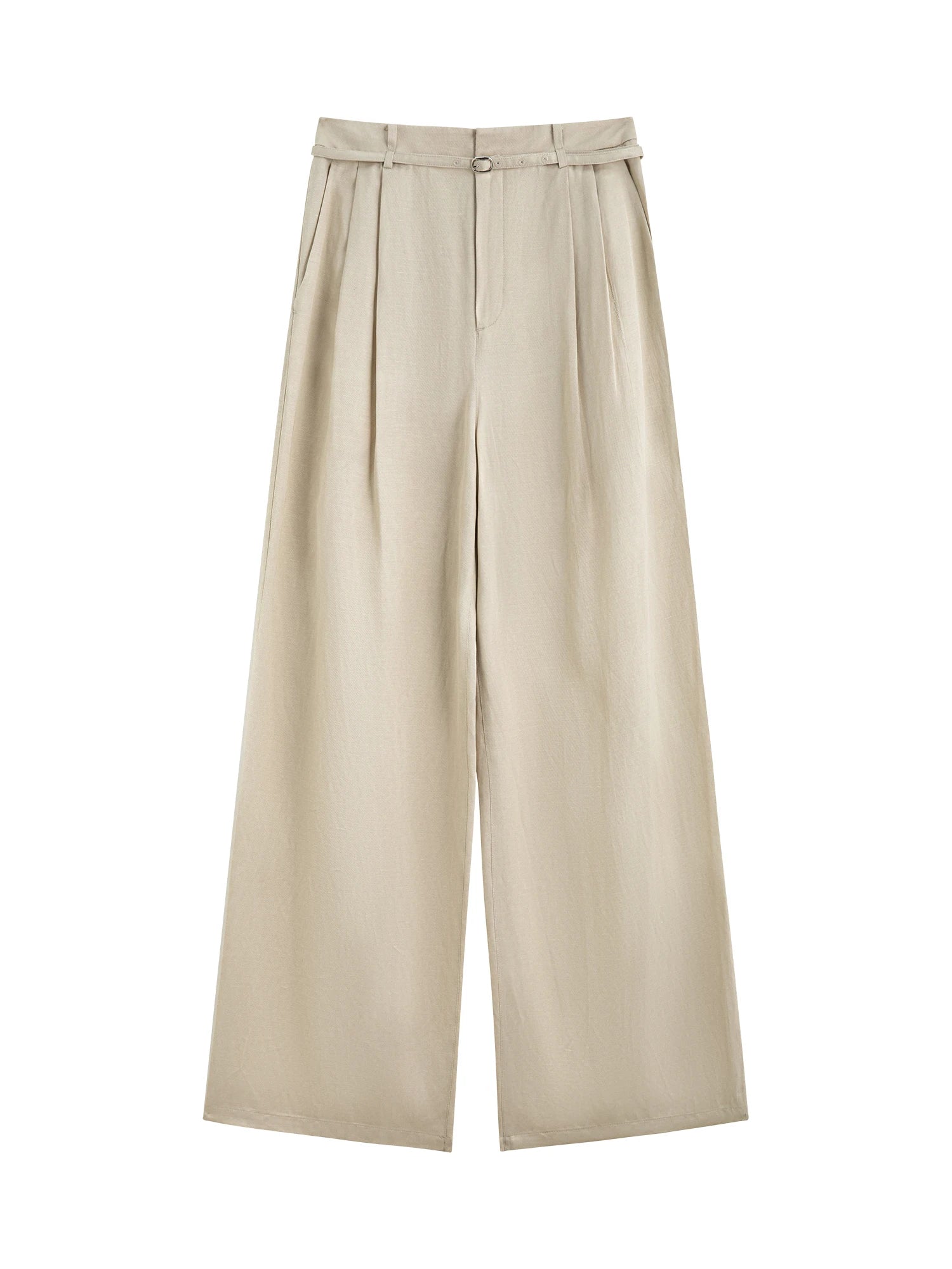 High Waist Linen Wide Leg Pants