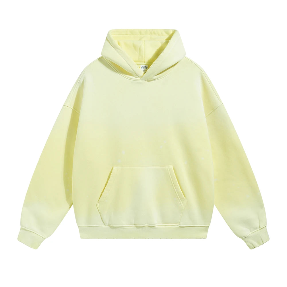 Oversized Warm Paint Distressed Hoodies