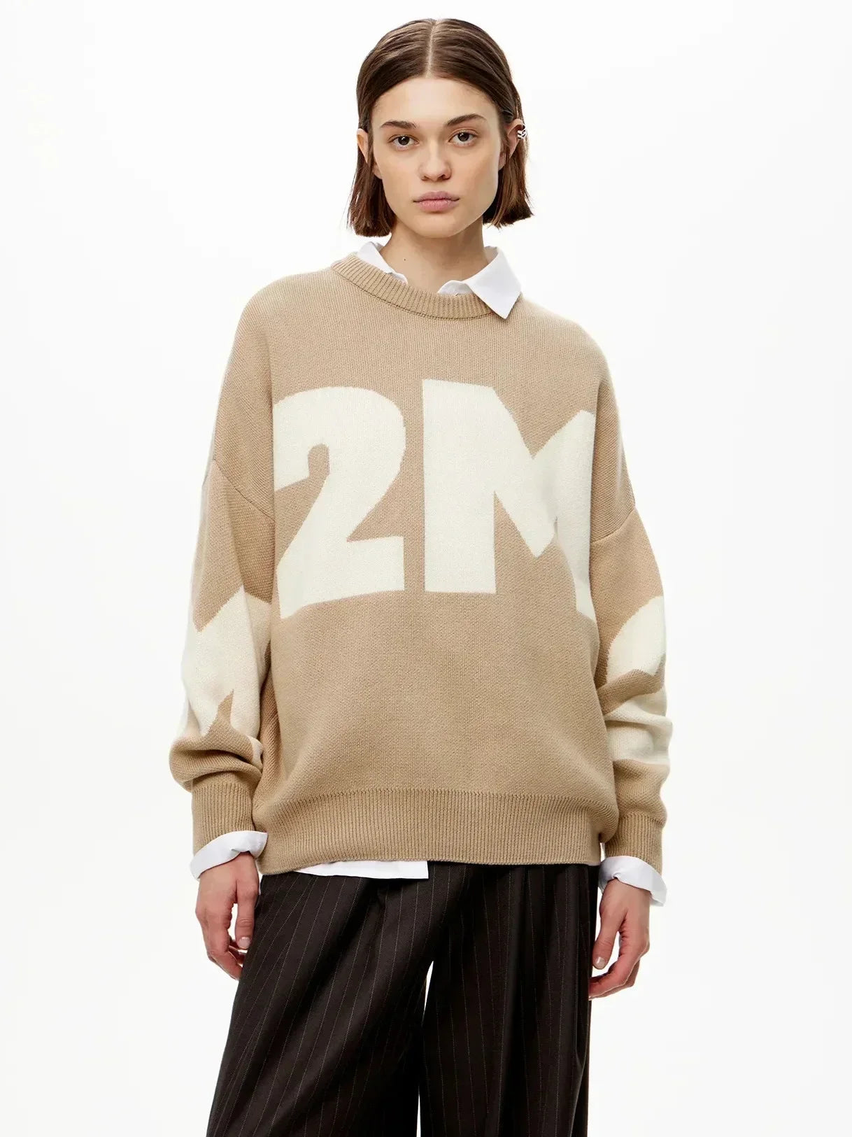 Oversized O-neck Knitted Pullover