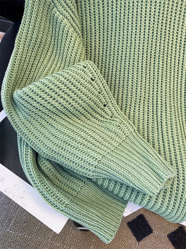 Round-Neck Oversized Knitted Pullover