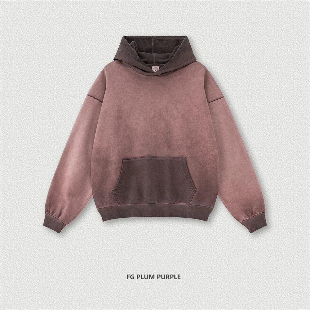 Oversized Retro Washed Cotton Hoodies