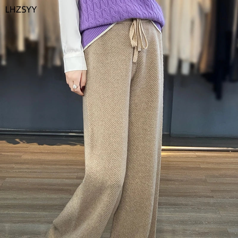 Wide-Leg Wool Pants