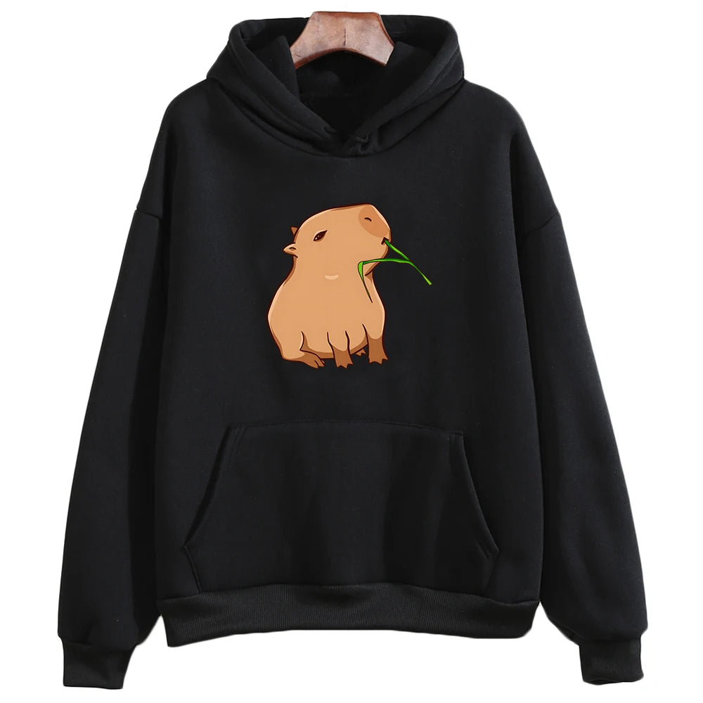 Funny Capybara Print Hoodies