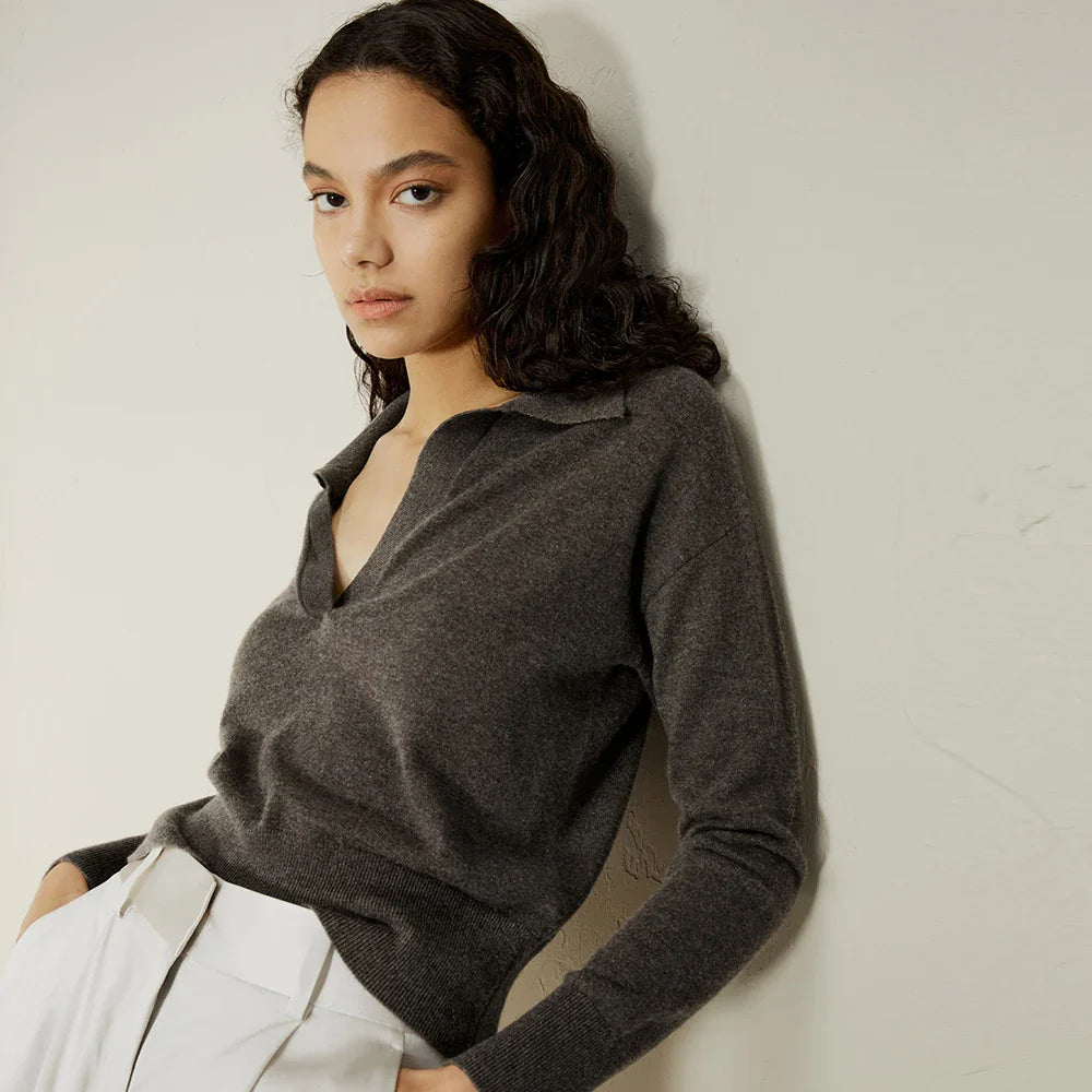 Polo Collar Cashmere Sweater