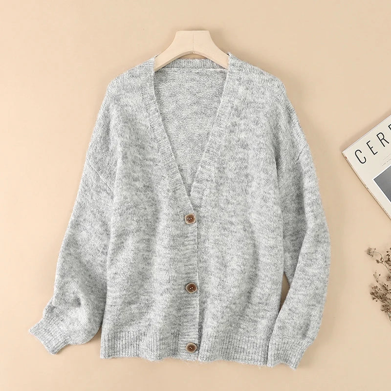 Wool Blend Soft Knitted Short Cardigan
