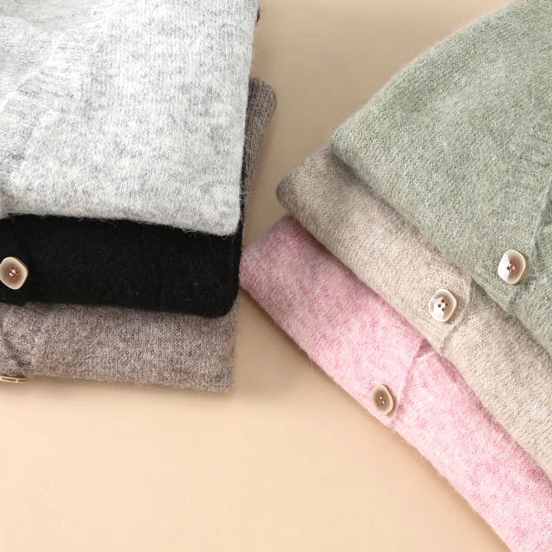 Wool Blend Soft Knitted Short Cardigan