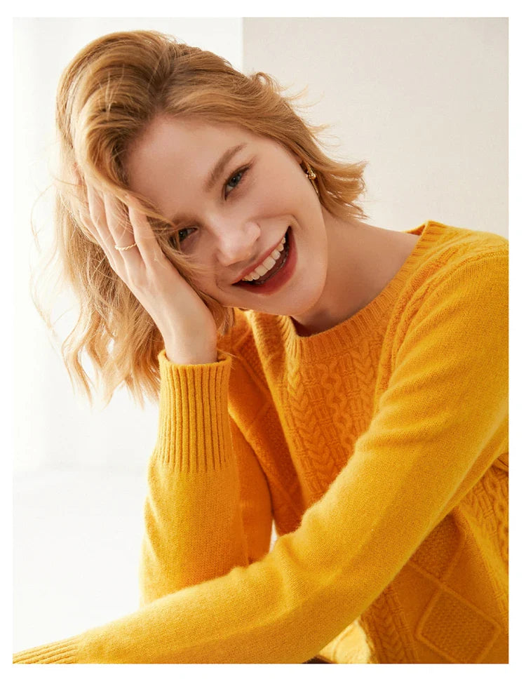 Round-Neck 100% Merino Wool Sweater