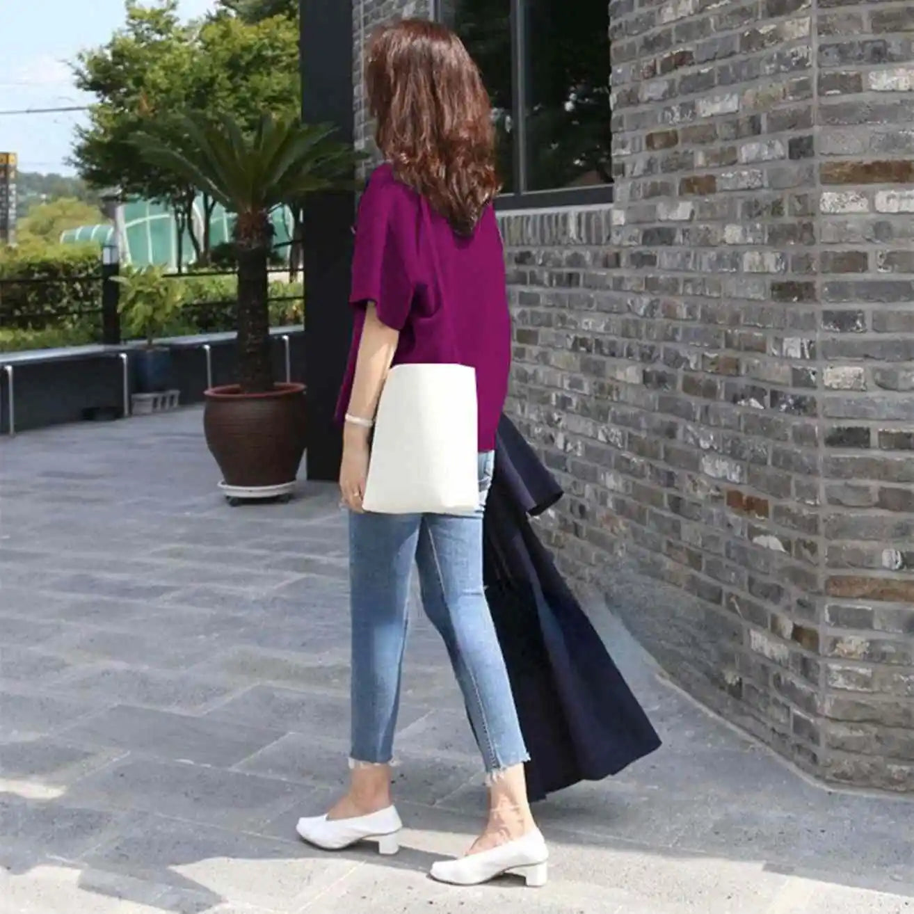 V-Neck Short Sleeve Wool Pullover Top