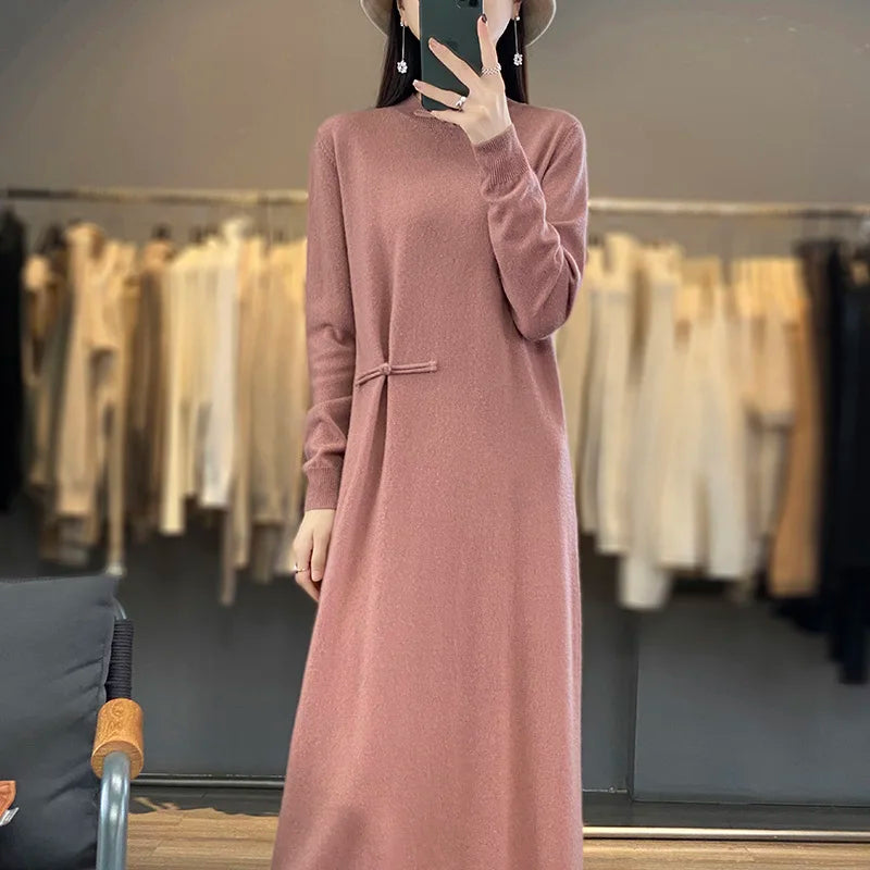 Cashmere and Wool Knitted A-Line Dress