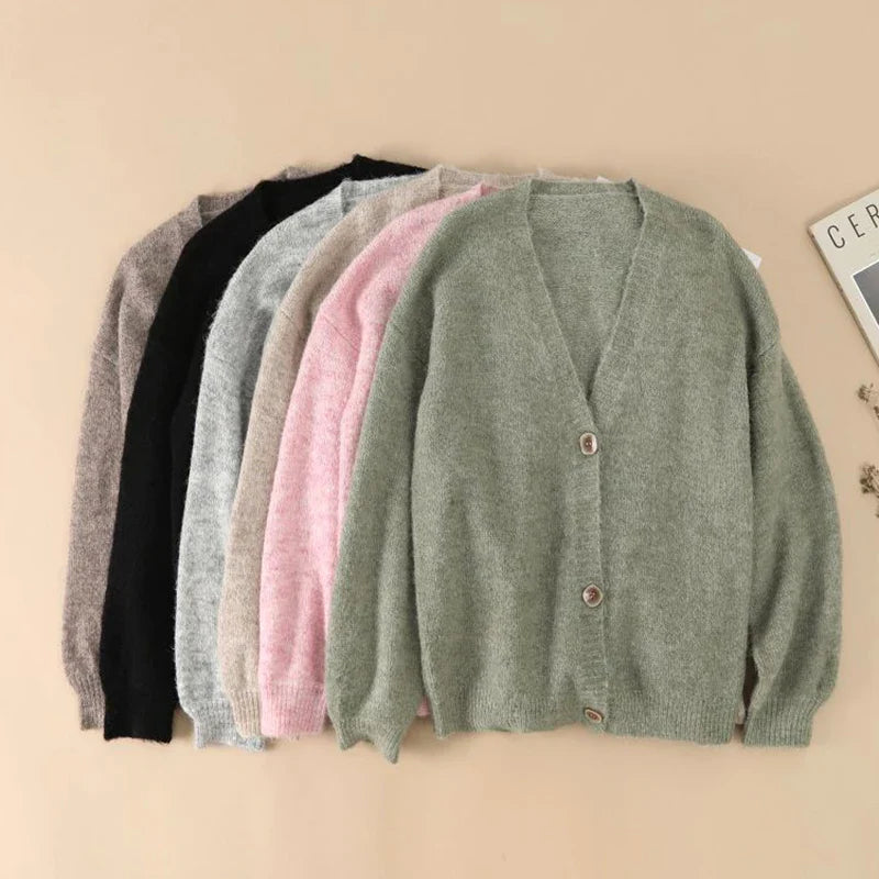 Wool Blend Soft Knitted Short Cardigan