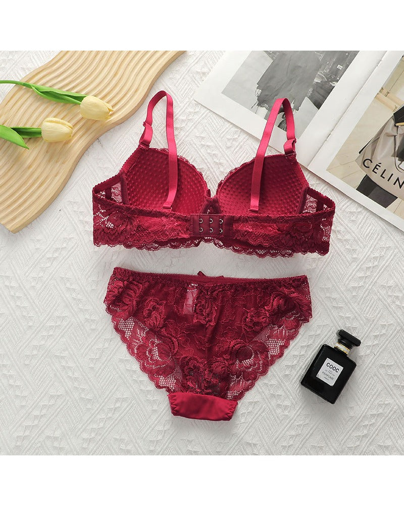 Comfortable Gathering Adjustment Lace Underwear Set