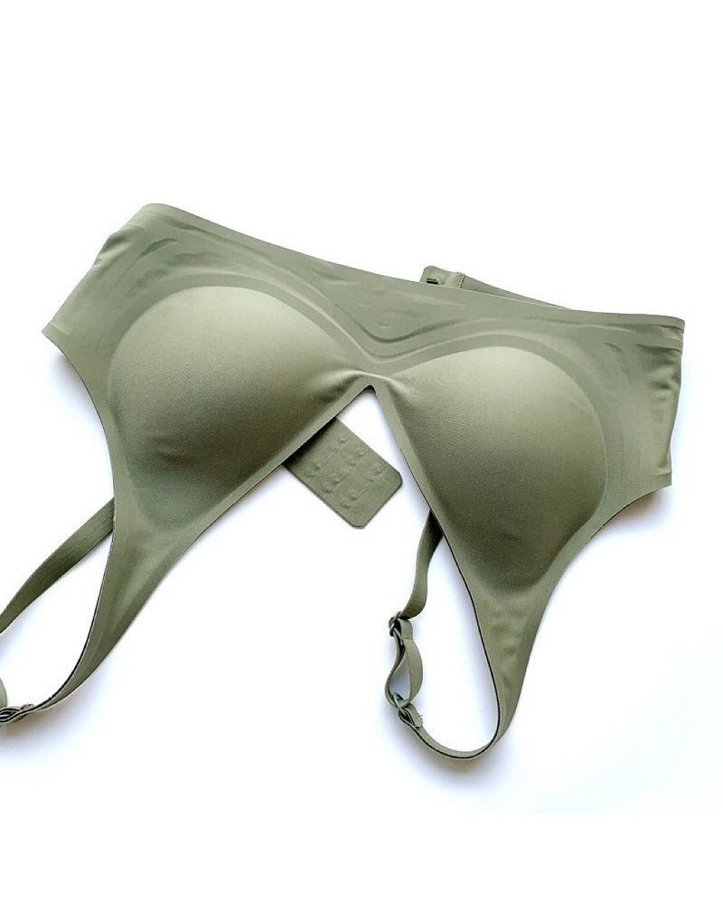 V-neck seamless rimless bra