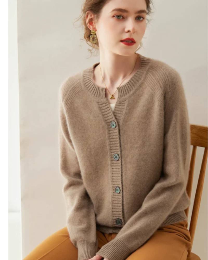 100% Cashmere Knitted Short Cardigan
