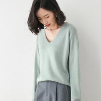 V-Neck Wool Blend Knitted Jumper