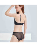 Gather Lace Bra Underwear Set