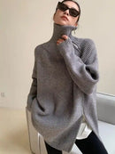 Oversize Asymmetrical Zip Knitted Sweater