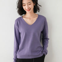 V-Neck Wool Blend Knitted Jumper