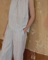 Light-colored Striped Loungewear Set