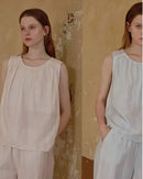 Light-colored Striped Loungewear Set