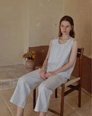 Light-colored Striped Loungewear Set