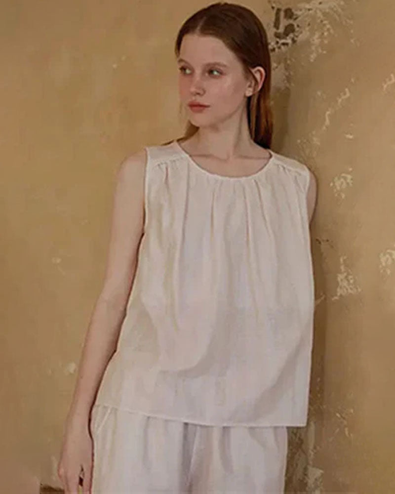 Light-colored Striped Loungewear Set