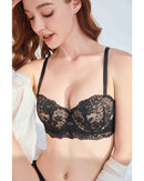 Gather Lace Bra Underwear Set