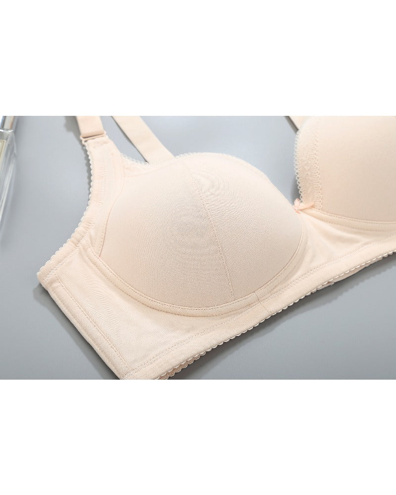 Adjustable cotton-spandex wire-free bra
