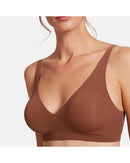 V-neck seamless rimless bra