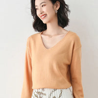V-Neck Wool Blend Knitted Jumper