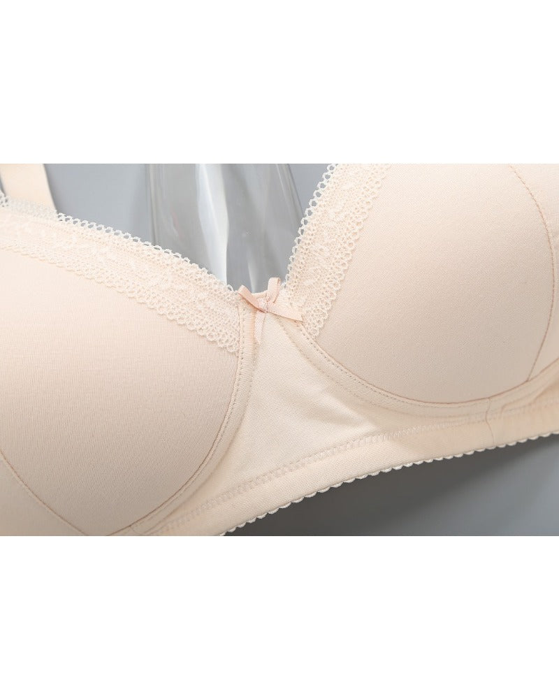 Adjustable cotton-spandex wire-free bra