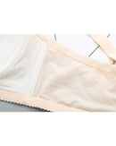 Adjustable cotton-spandex wire-free bra