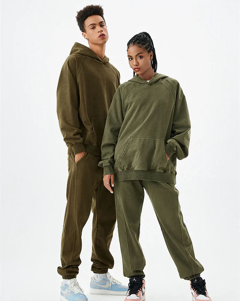 Batik Washed Cotton Distressed Patchwork Hoodies