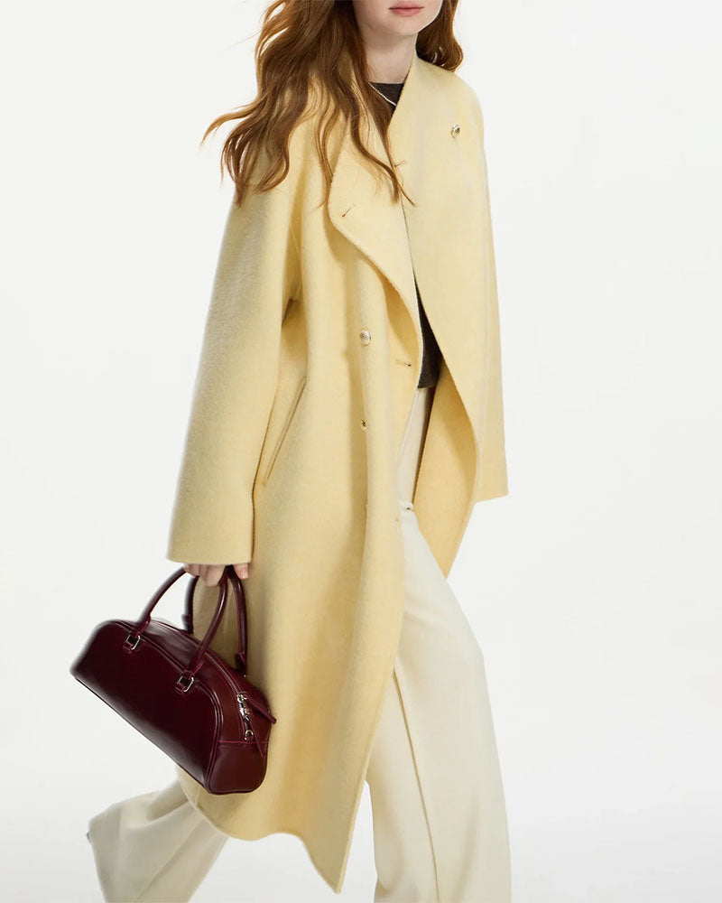 100% Wool Double Breasted Double-sided Coat