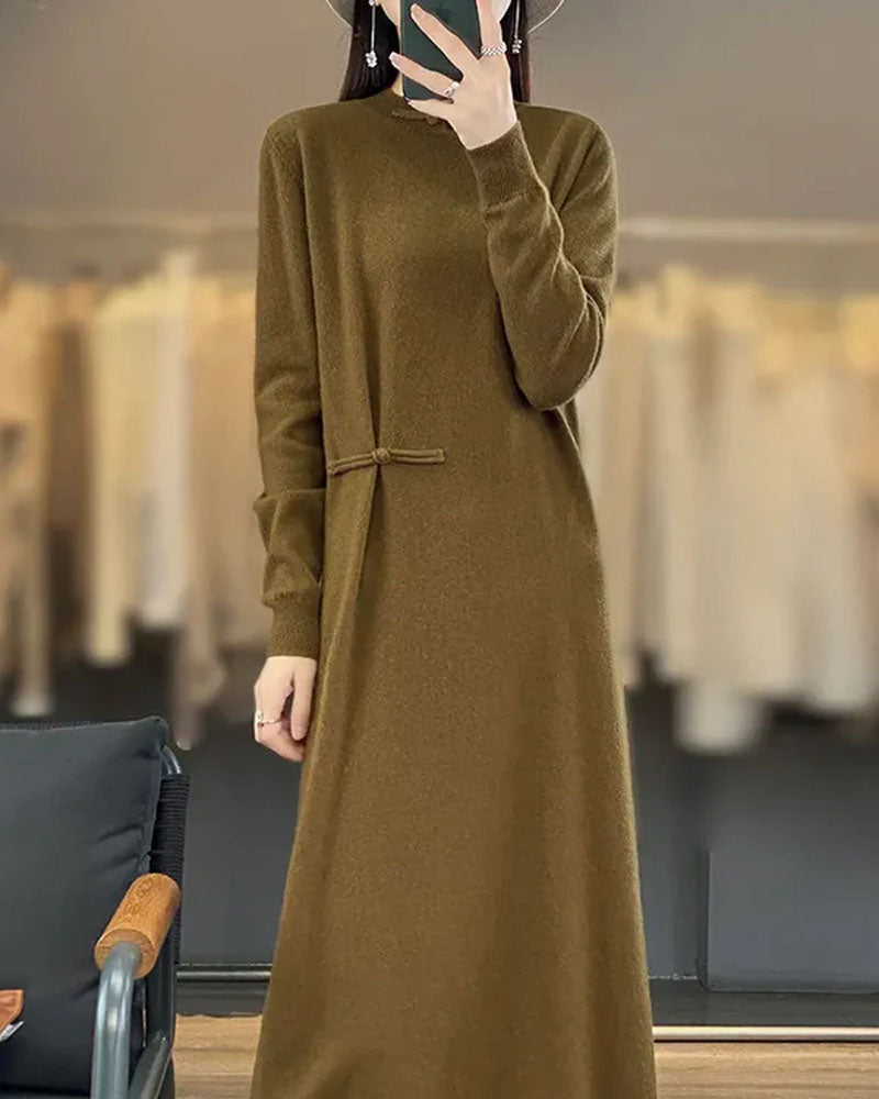 Cashmere and Wool Knitted A-Line Dress