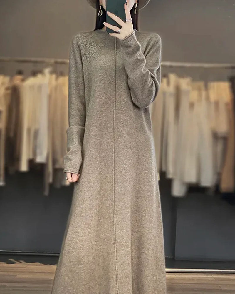 Cashmere and Wool Knitted Long Dress