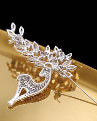 Christmas Deer Rhinestone Brooch Pin