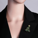 Christmas Tree Rhinestone Brooches