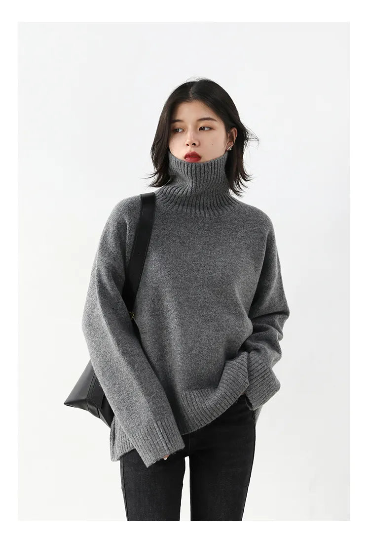 Loose Turtleneck Pullover Sweaters