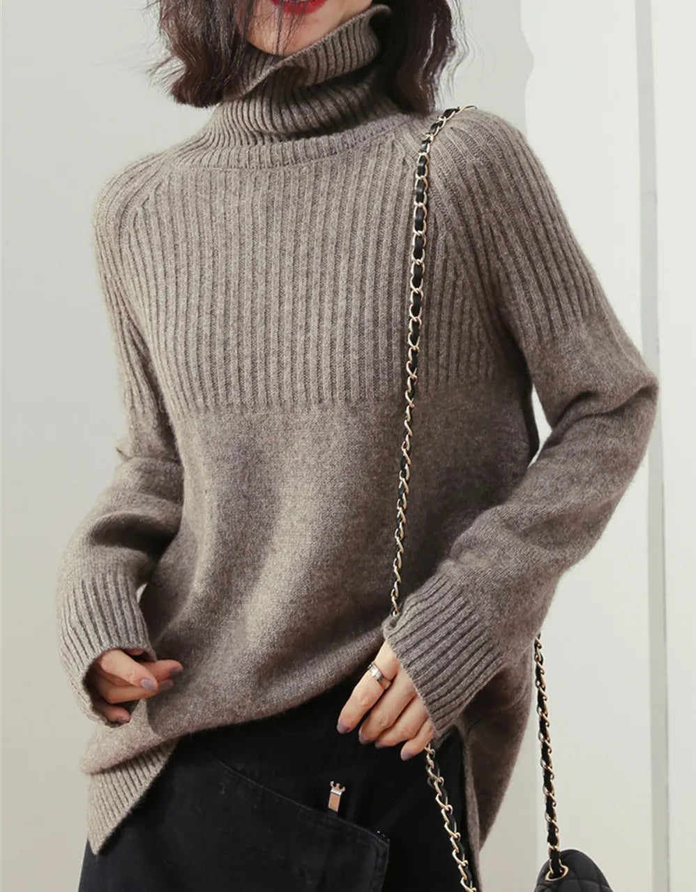 Thick Turtleneck Wool Sweater