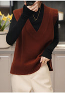 V-Neck Wool Knitted Sweater Vest