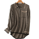 Striped Turn-down Collar Wool Knitted Shirt