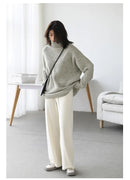 Loose Fit Ribbed High Neck Sweater