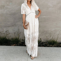 Embroidery Boho Lace Maxi Dress